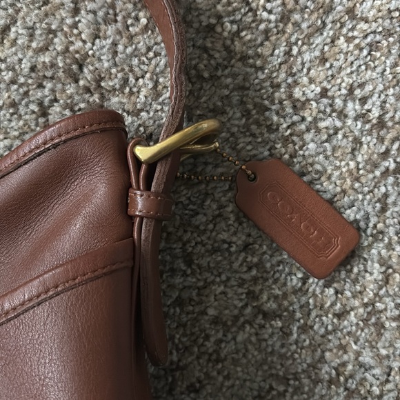 Vintage 90s COACH WORTH Classic Crossbody Bag #4143 Camel Leather - Picture 9 of 12